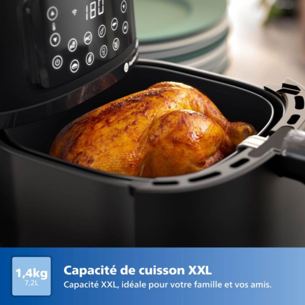 Airfryer PHILIPS HD9285/93 friteuse sans huile connectée Noir, Série 5000 7.2L