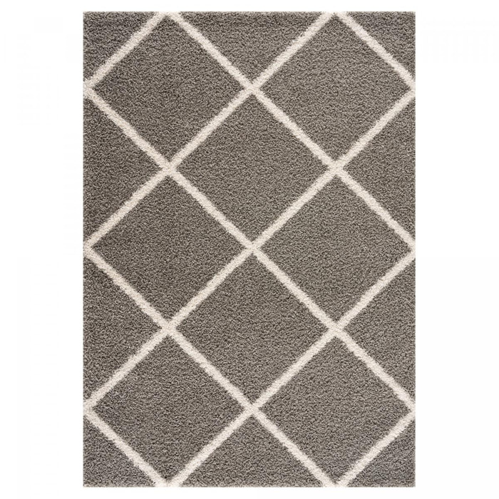 Tapis longs poils shaggy tissé motif scandinave DAMU