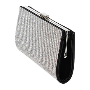 Pochette nera in laminato con pietre