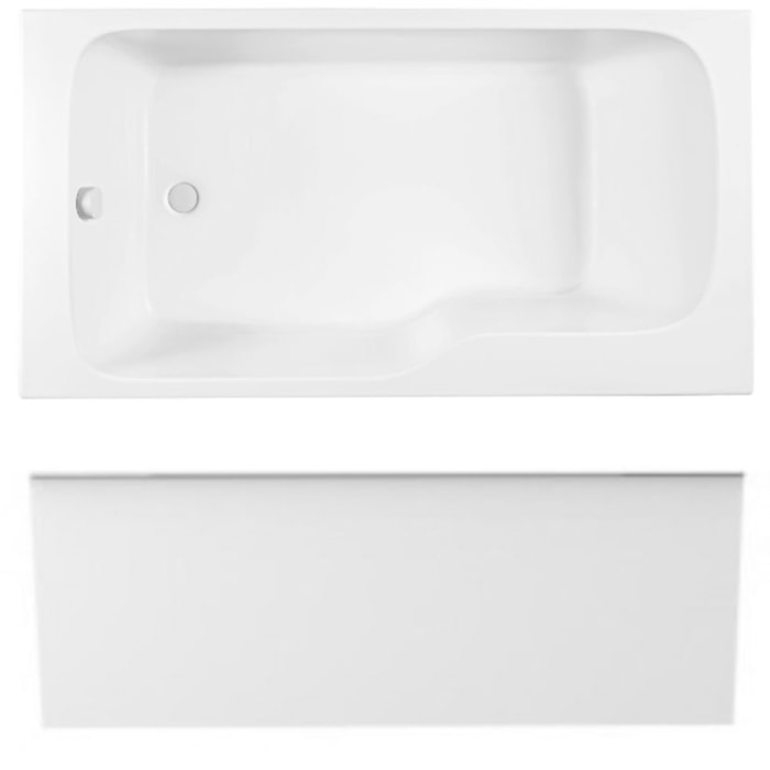 Pack baignoire bain douche 160 x 85 Malice version gauche + tablier en niche