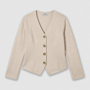Set chaqueta pantalón angorina beige