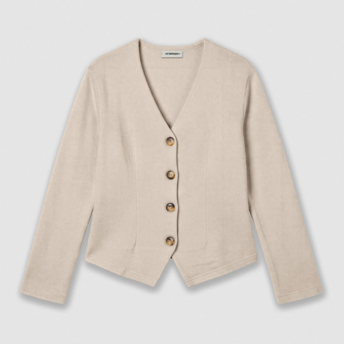 Set chaqueta pantalón angorina beige