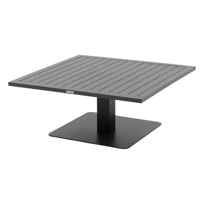 Table de jardin relevable carrée "Salimia" graphite 110 x 110 x 69cm en aluminium