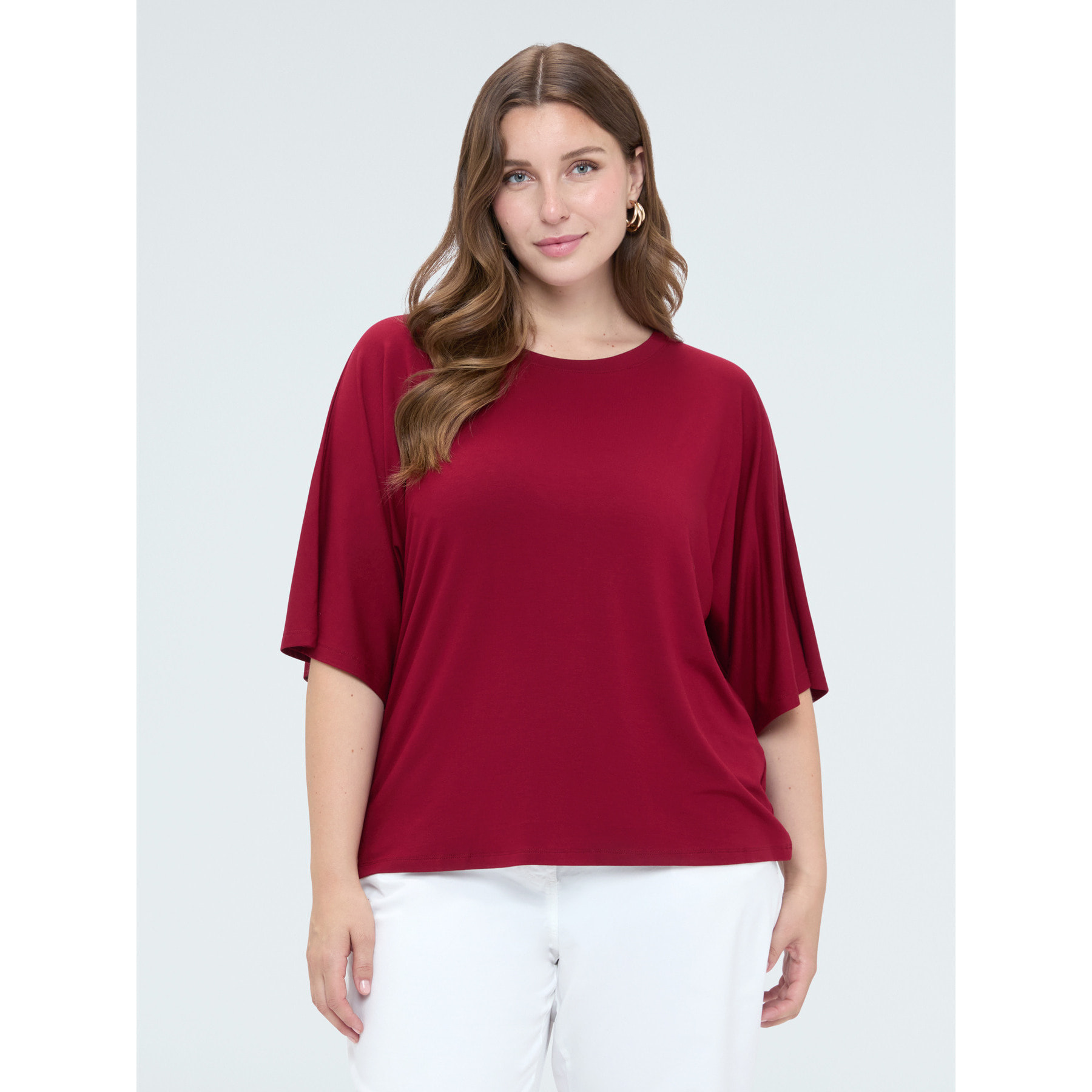 Fiorella Rubino - T-shirt in jersey con cut-out - Bordeaux