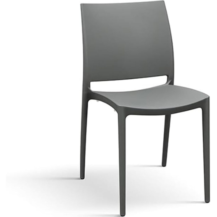 Set di 2 sedie NORTH BEACH in polipropilene grigio