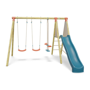 Balançoire en bois 2,30 m Topwood AZUKI 2 - 6 enfants