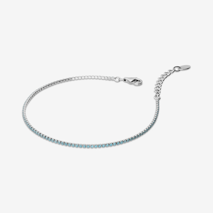 Bracciale Tennis con Cubic Zirconia Blu 1.2mm