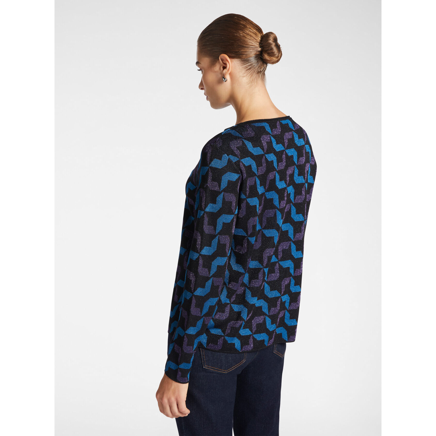 Elena Mirò - Jersey de jacquard de lúrex - Petrol Blue