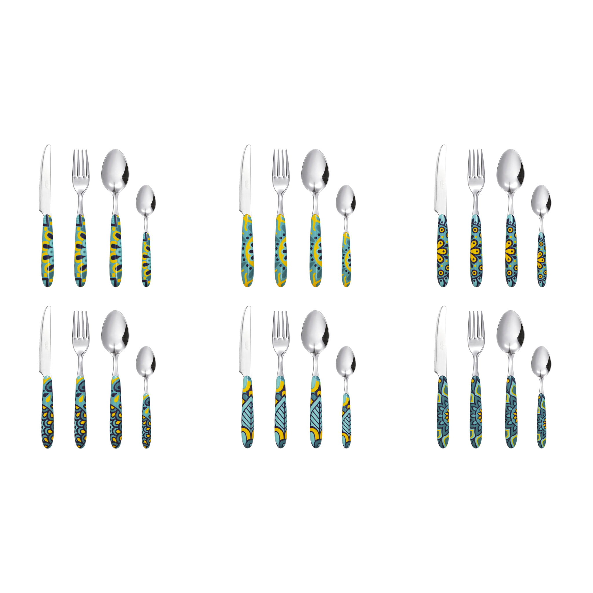 Servizio 24 posate Excelsa – Mandala Mediterraneo, Acciaio Multicolore