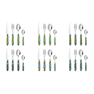 Servizio 24 posate Excelsa – Mandala Mediterraneo, Acciaio Multicolore