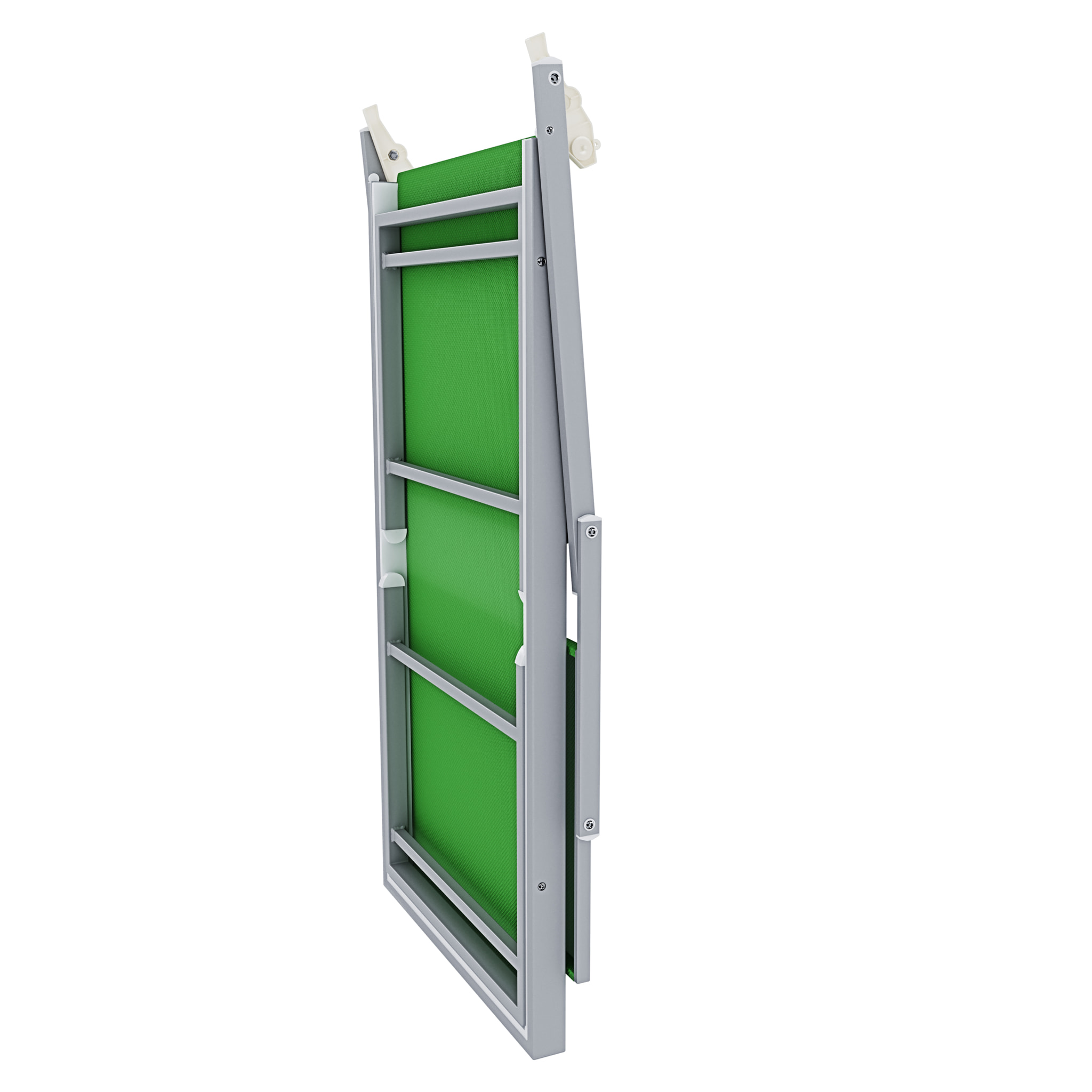 Coppia Di Lettini Prendisole Pieghevole Professionale in Alluminio e Tessuto Textilene Tettuccio Parasole Sdraio Mare Spiaggia 182x60x38 cm Verde