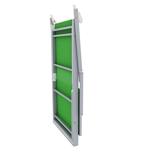 Coppia Di Lettini Prendisole Pieghevole Professionale in Alluminio e Tessuto Textilene Tettuccio Parasole Sdraio Mare Spiaggia 182x60x38 cm Verde