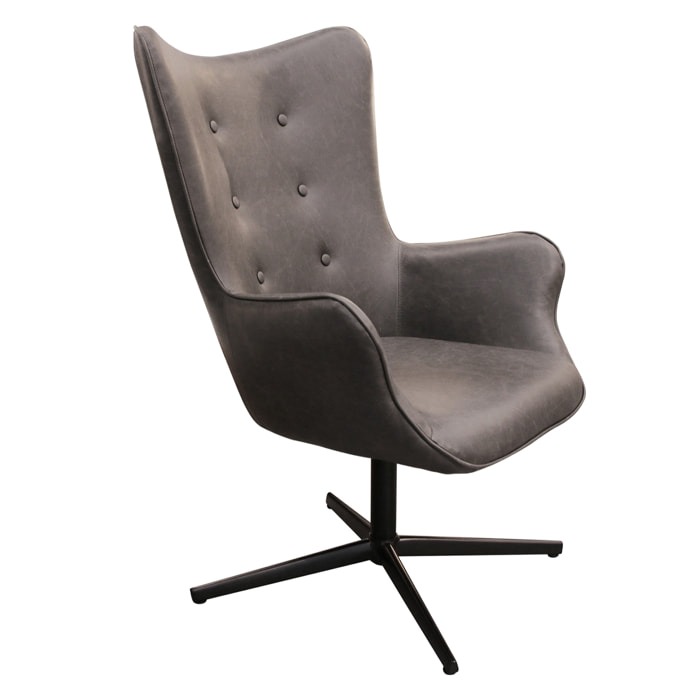 Fauteuil Helsinki Pu Gris