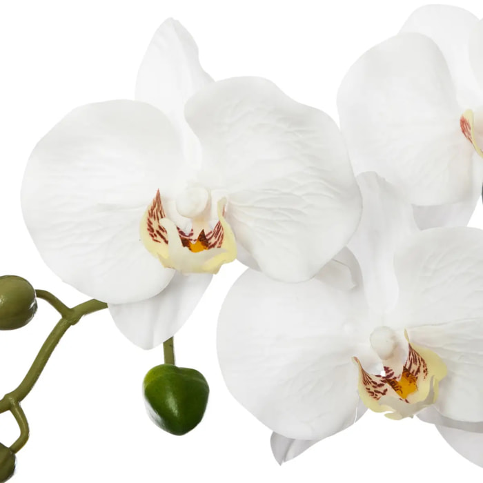 Orchidée artificielle pot ciment H53cm