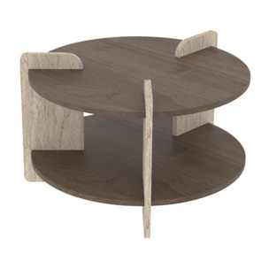 Table basse en bois "Oalla" 70 x 70 x 45 cm - Noyer