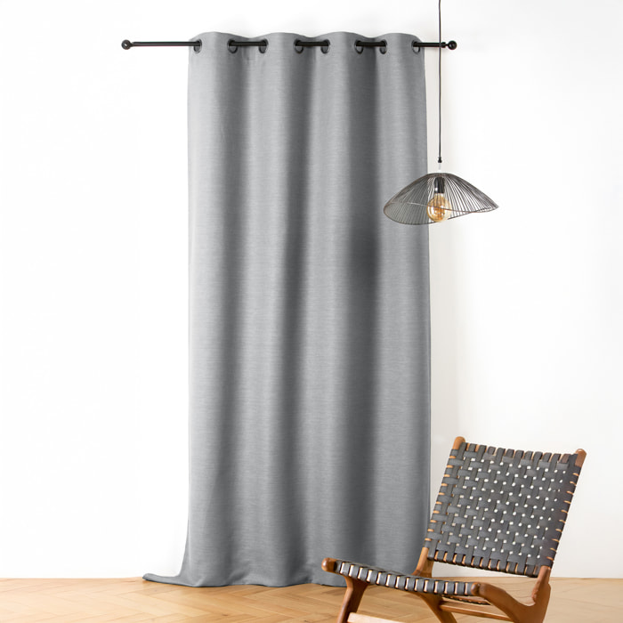 Rideau phonique coton et chanvre tressage naturel - Bleu