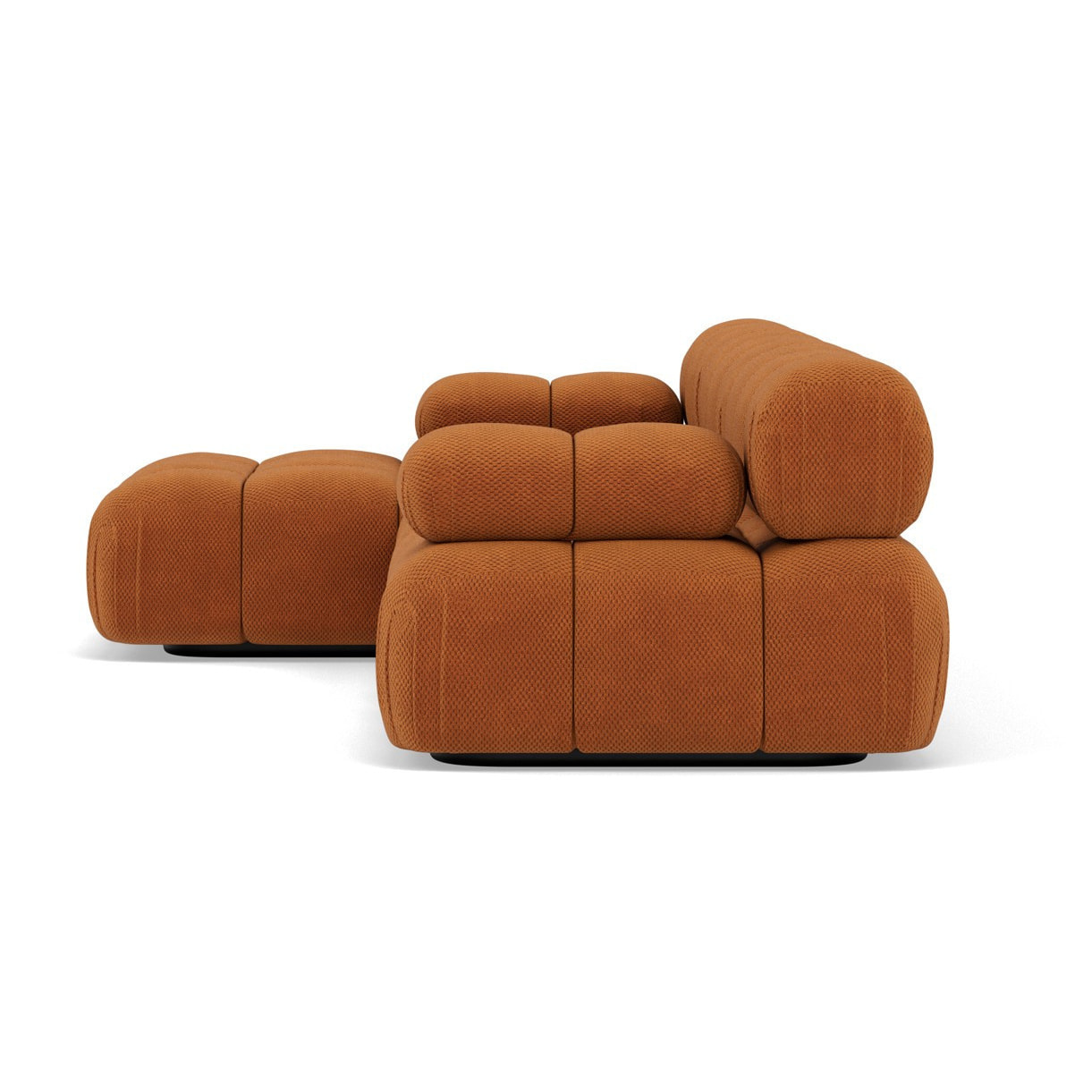 Ruby - canapé modulable d'angle gauche 4 places en velours texturé - Terracotta
