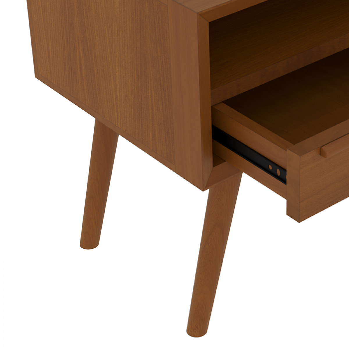 Table de chevet  en bois de teck, 1 niche et 1 tiroir - Waya