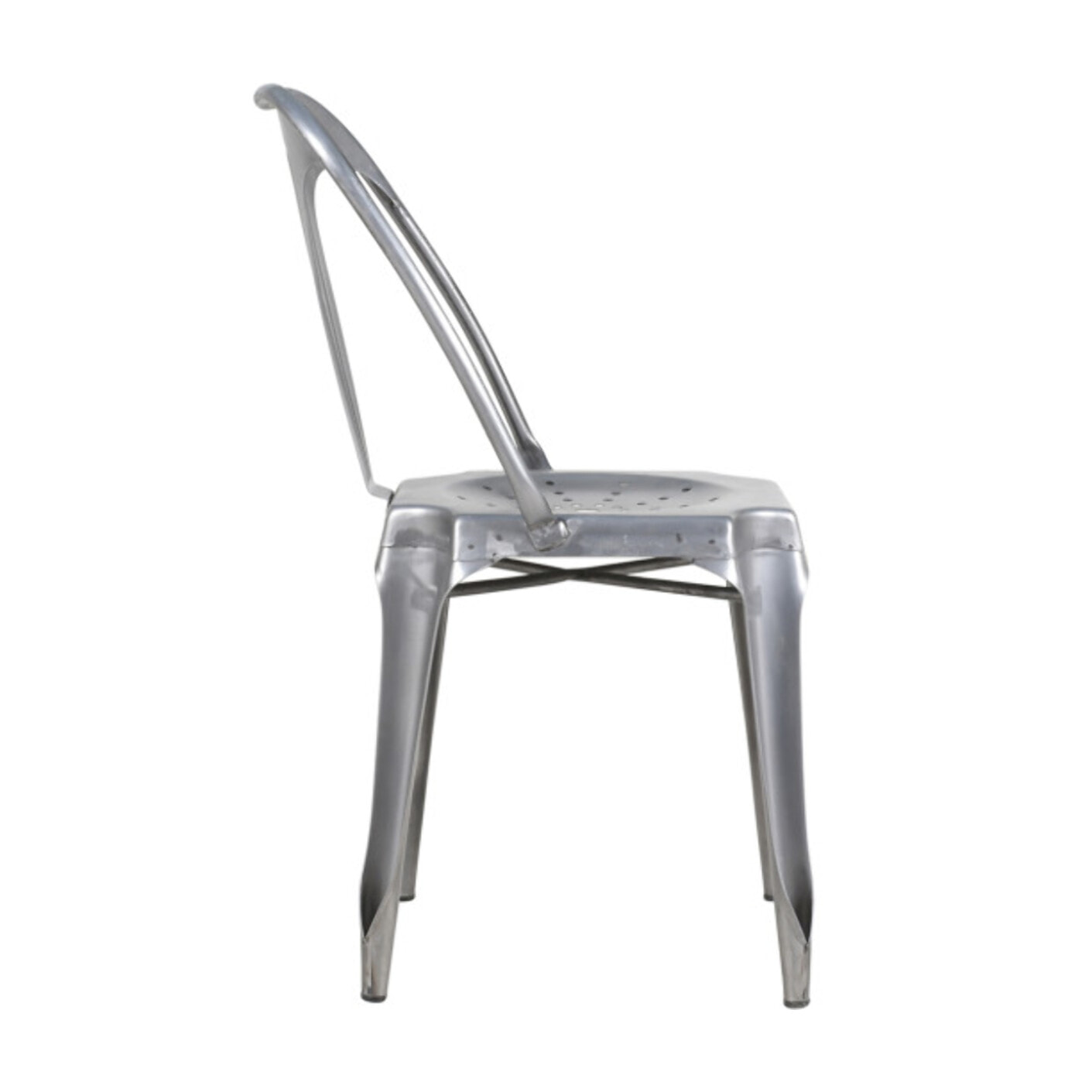 Chaise industrielle vintage en métal empilable - STEAL