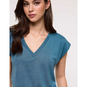 Camiseta Manga Corta Turquesa Oscuro - Imara