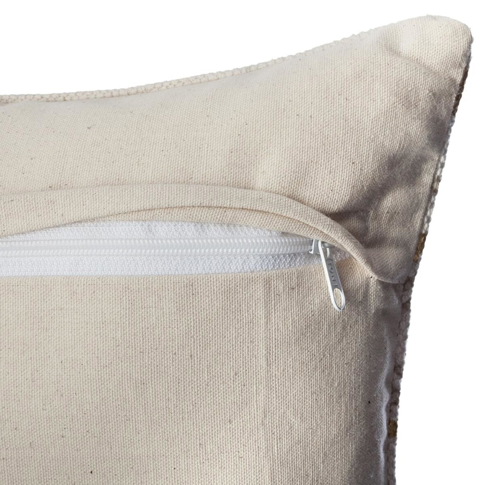 Housse de coussin ethnique et or - Gris clair