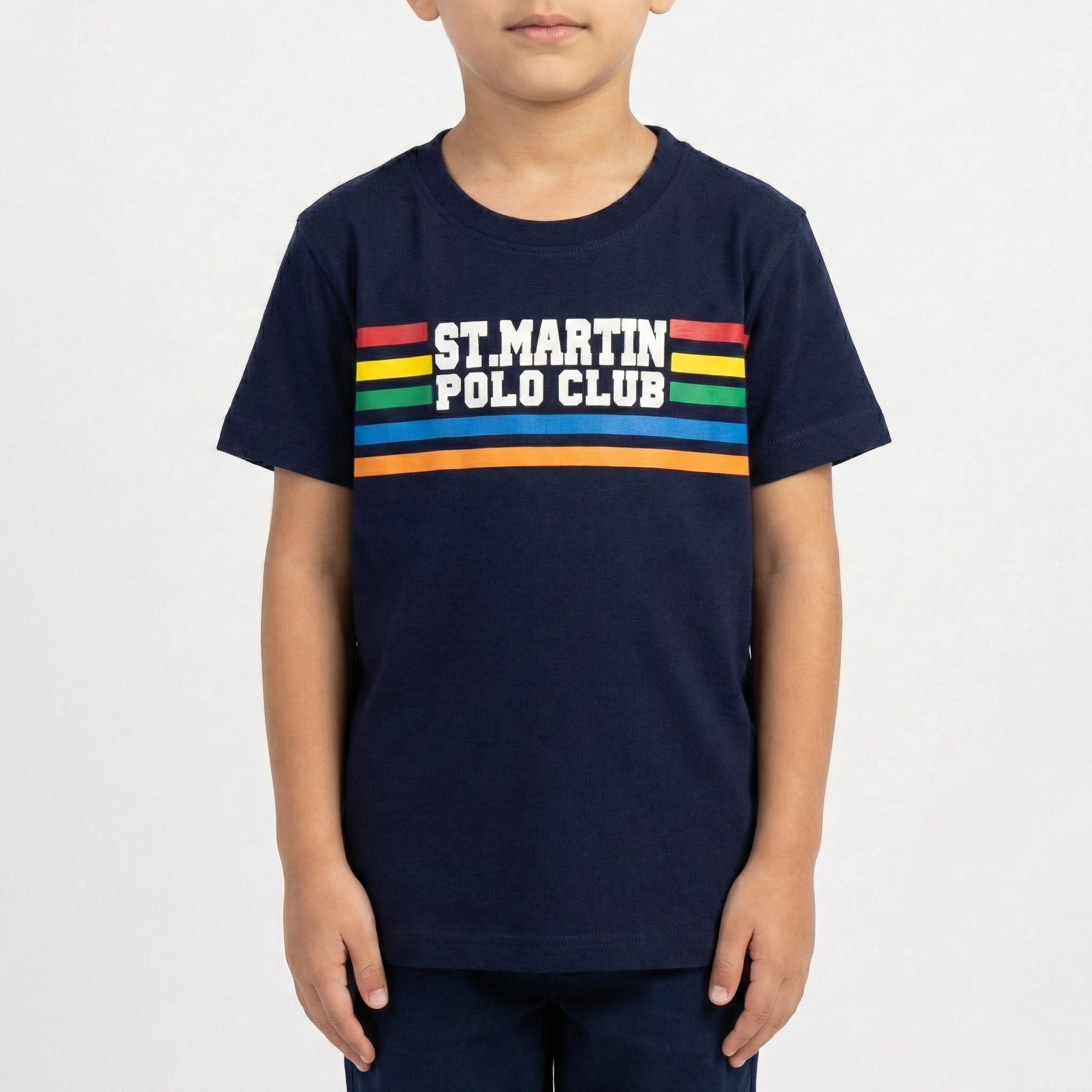 T-shirt maniche corte con stampa logo multicolor