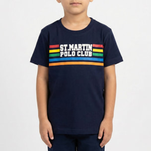 T-shirt maniche corte con stampa logo multicolor