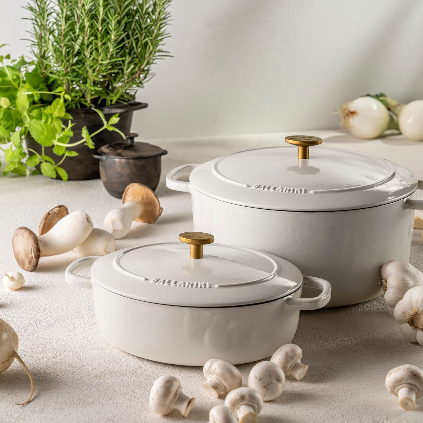 Cocotte en fonte 33 cm, Ovale, Blanc ivoire, Fonte