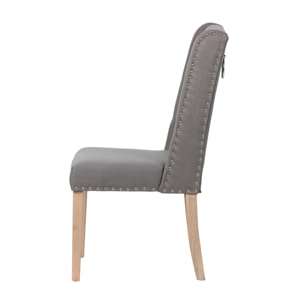 Silla Lino Capitone Con Tirador Gris 53x53x102 Cm