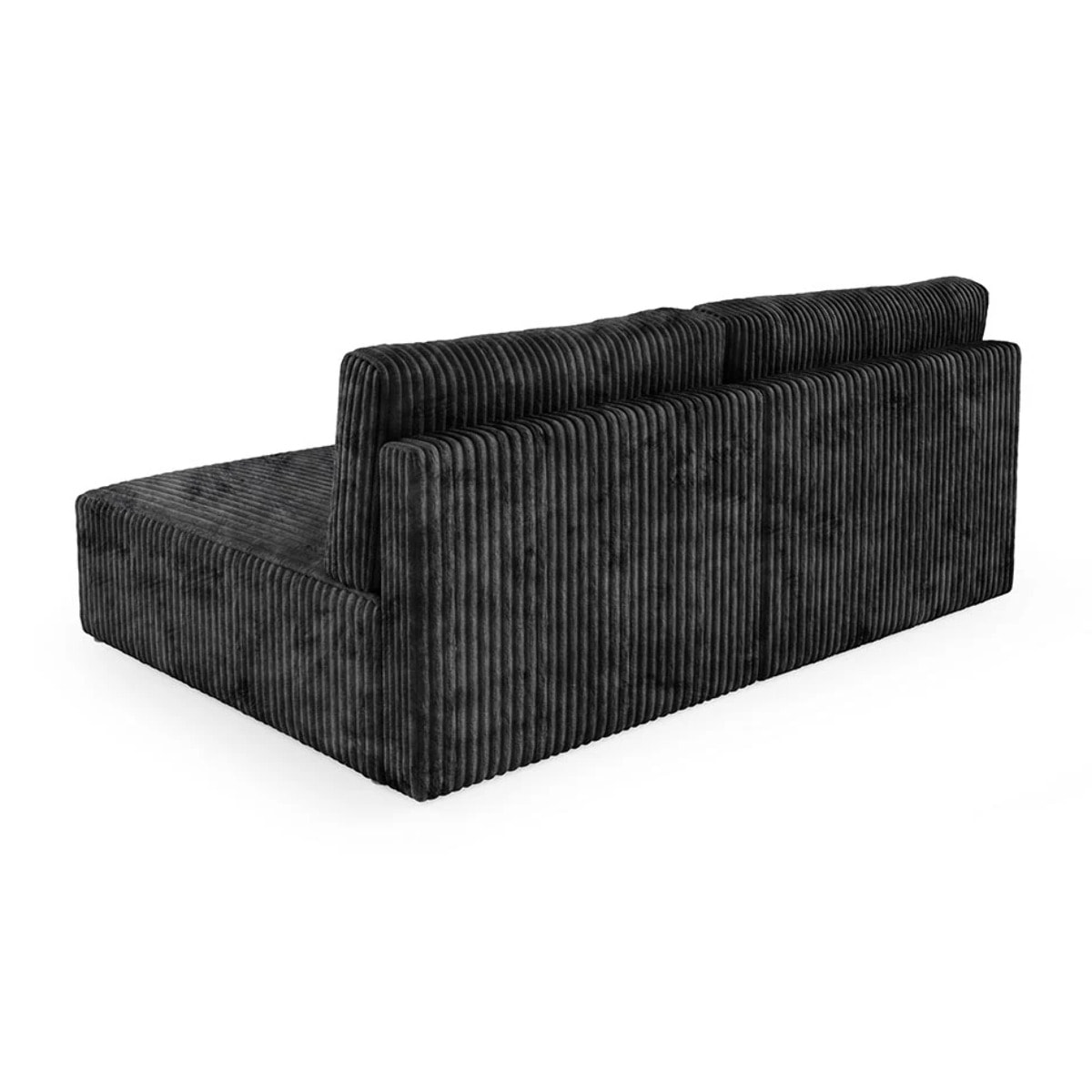 ELIOR - Canapé d'angle convertible modulable 4 places côtelé gris foncé