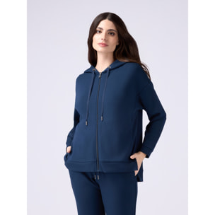 Oltre - Sudadera suave al tacto con capucha - Azul