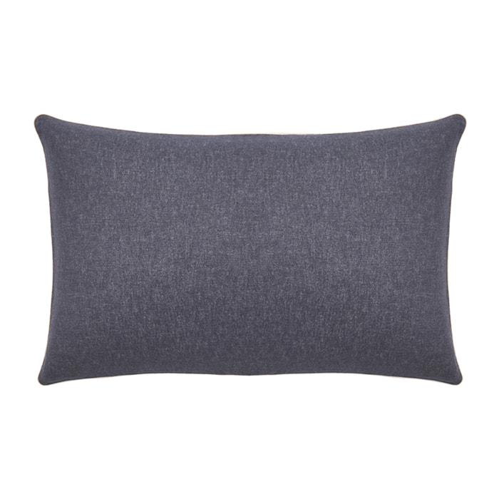 Taie d'oreiller unie en flanelle de coton chambray, FRISSON, Gris Anthracite