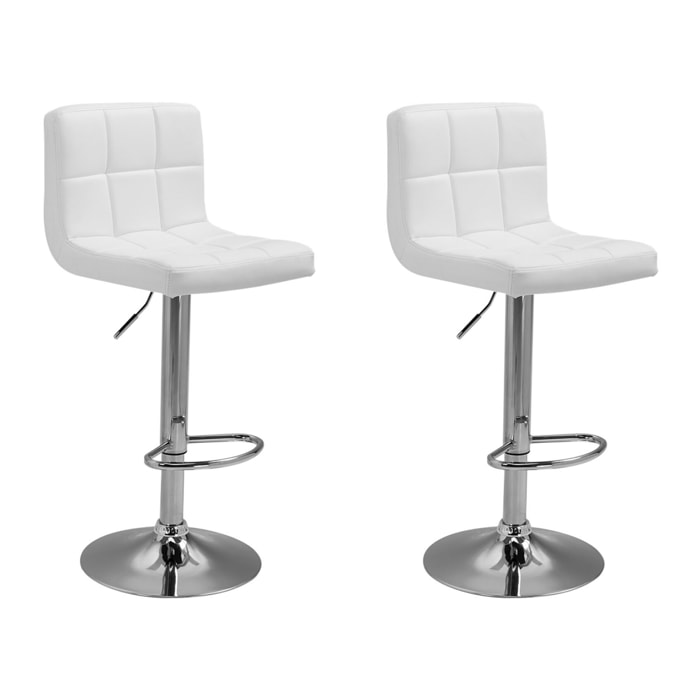 Lot de 2 tabourets de bar blanc MIKE