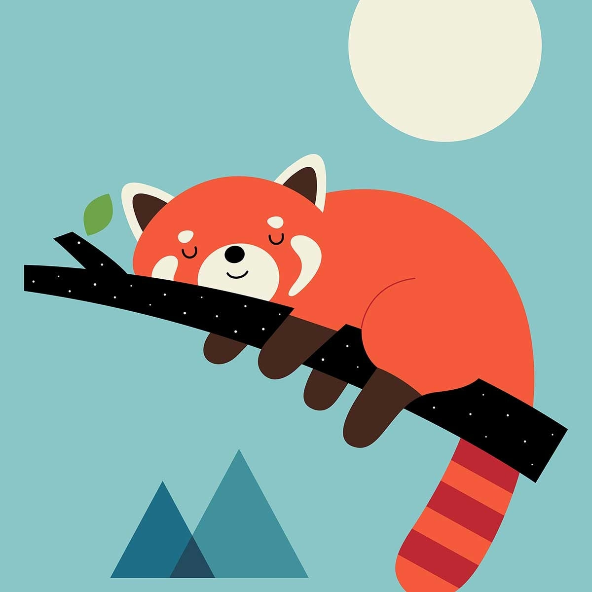 Affiche enfant c'est l'heure de la sieste Affiche + cadre en bois - Chêne