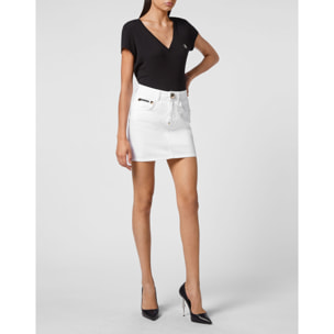 PHILIPP PLEIN Denim Mini Skirt