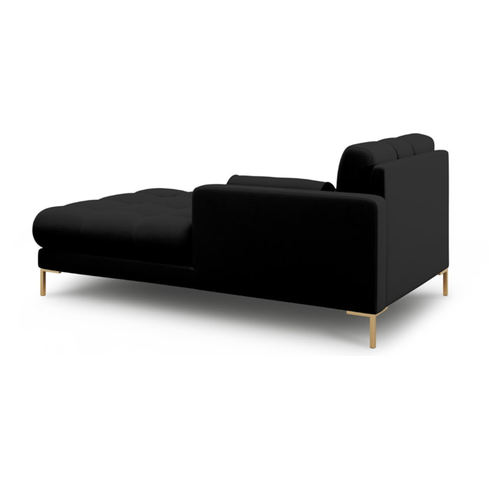 Méridienne droite "Bali" en tissu structurel noir