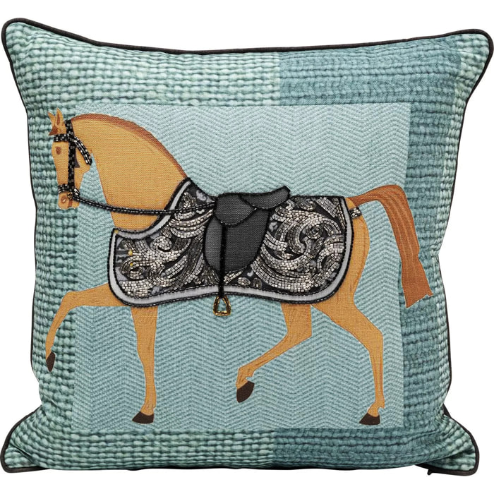 Coussin bleu cheval Kare Design