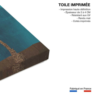 Tableau cocotier sur fond bleu Toile imprimée