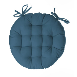 Galette de chaise "Anjali" ronde bleu D38cm