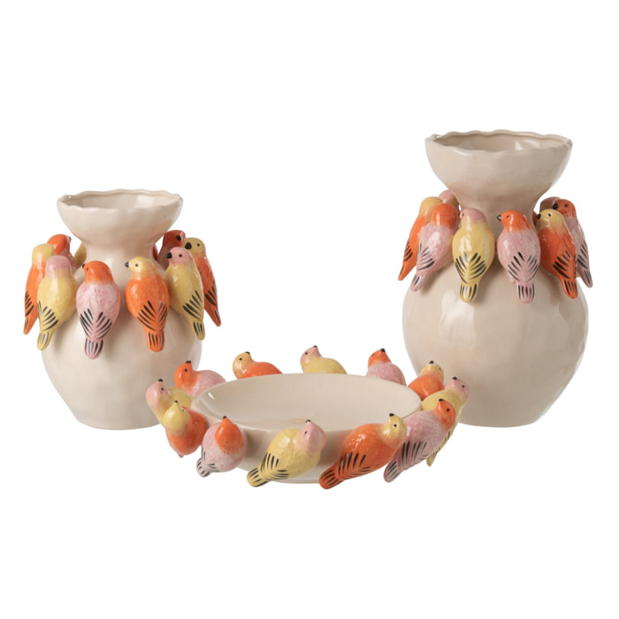 J-Line Vase Oiseau - céramique - multicolore - large
