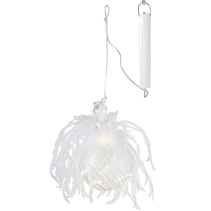 J-Line boule de Noël Ange - plume/verre - transparent - large - LED
