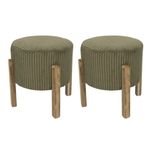 Tabouret Cotele Scott Vert - Lot De 2