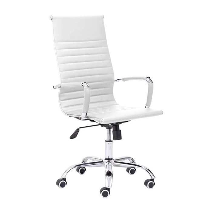 Silla de oficina Letter símil piel Blanco