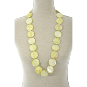 J-Line collier Coquillage Plat - platine - vert