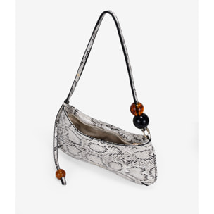 Bolso de hombro serpiente con cuentas marmoladas