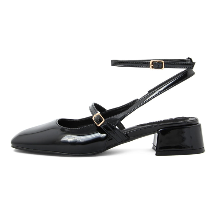 Slingback Donna colore Nero-Altezza tacco:4cm