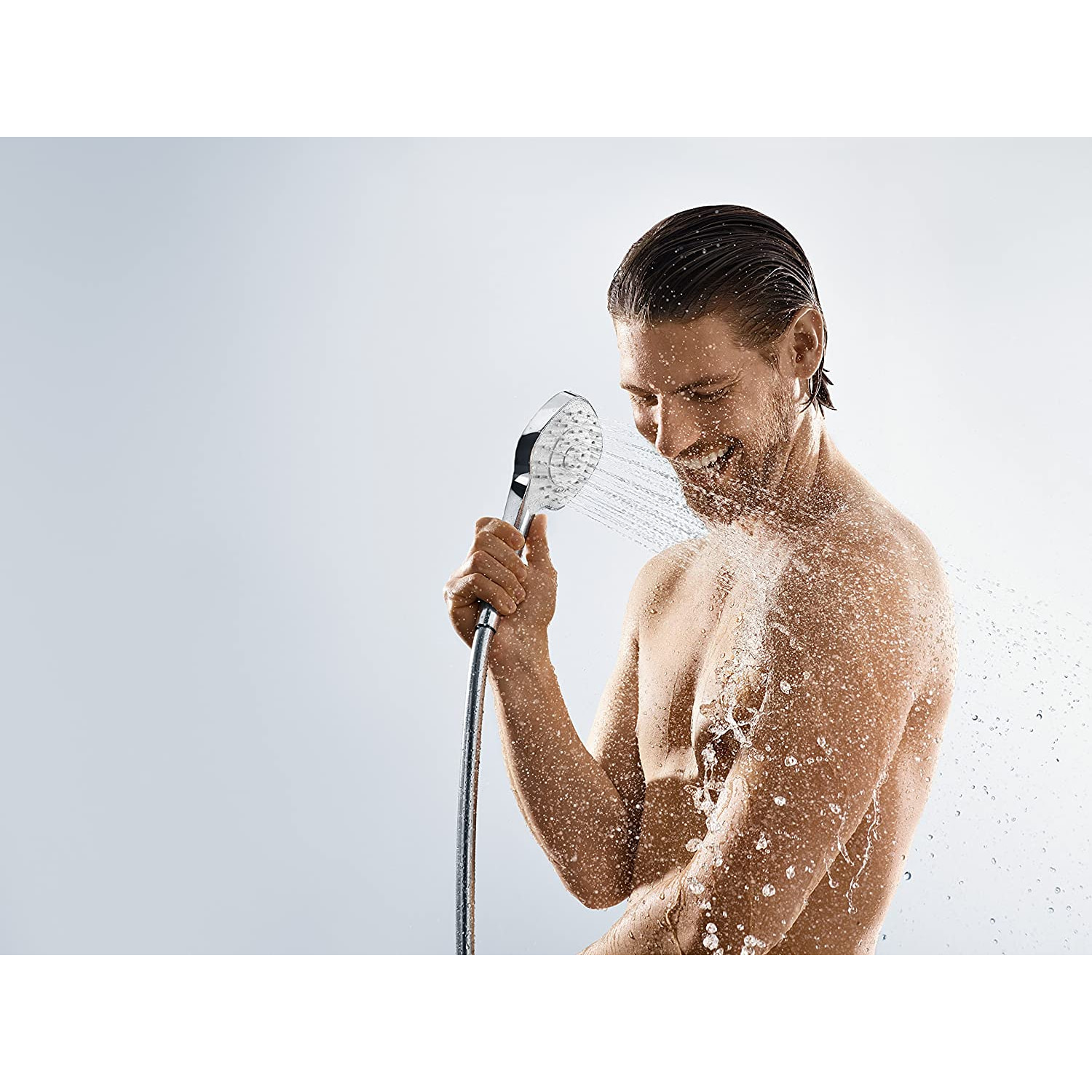 Ensemble support mural et douchette Vario avec flexible de douche 160 cm blanc/chromé Croma Select E