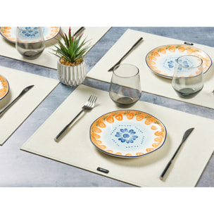 Set de table rectangulaire - 6 pièces - Feutre recyclé beige