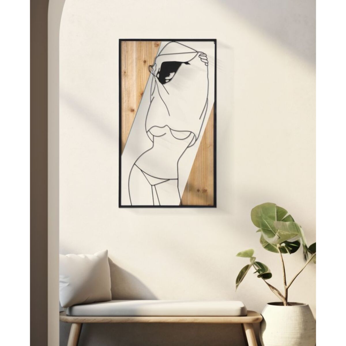 PANNELLO DA MURO STRIP -B- FERRO E WOOD CM 50X2X90