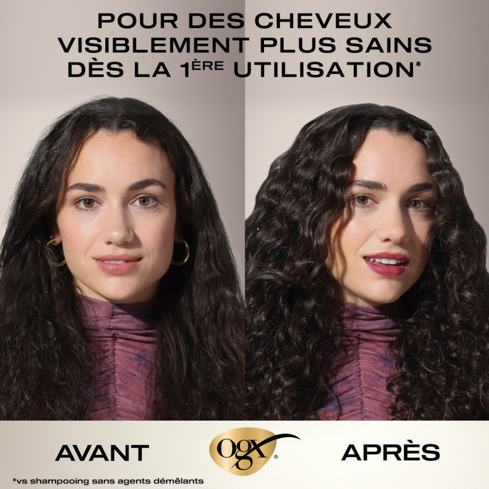 OGX Shampooing Nourrissant Lait de Coco, 385ml – Soin capillaire hydratant pour cheveux secs – Shampoing sans sulfate pour une
